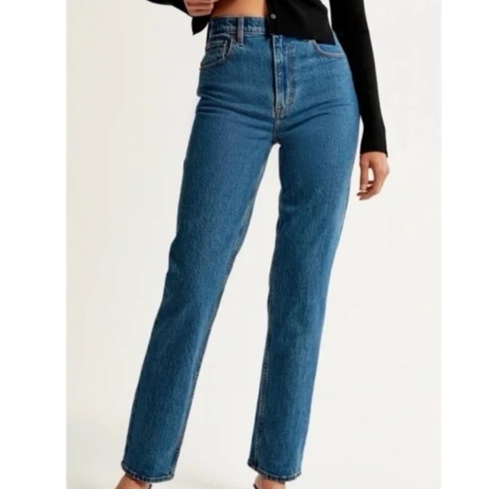 Abercrombie & Fitch Women 26/2R Blue Denim Ultra High Rise The 90s Straight Jean